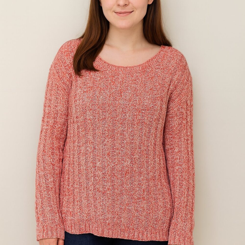 Gap Sweater Red woman Cotton Multicolor size medium long sleeves round neck